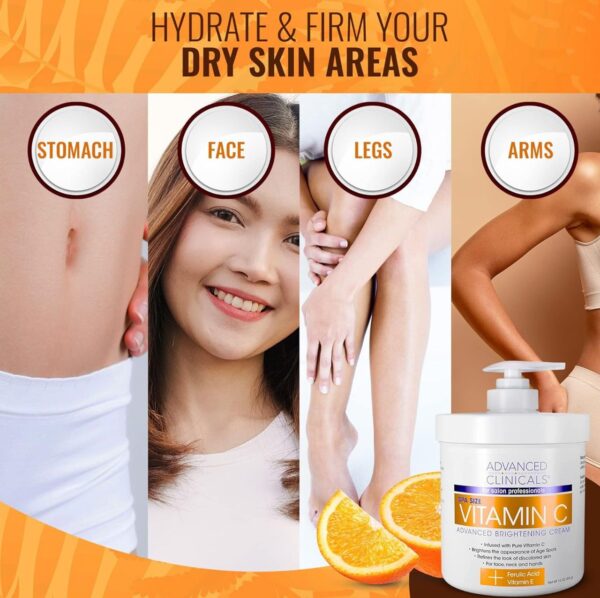 Advanced Clinicals Vitamin C Cream Face & Body Lotion - Image 4