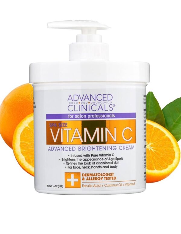 Advanced Clinicals Vitamin C Cream Face & Body Lotion
