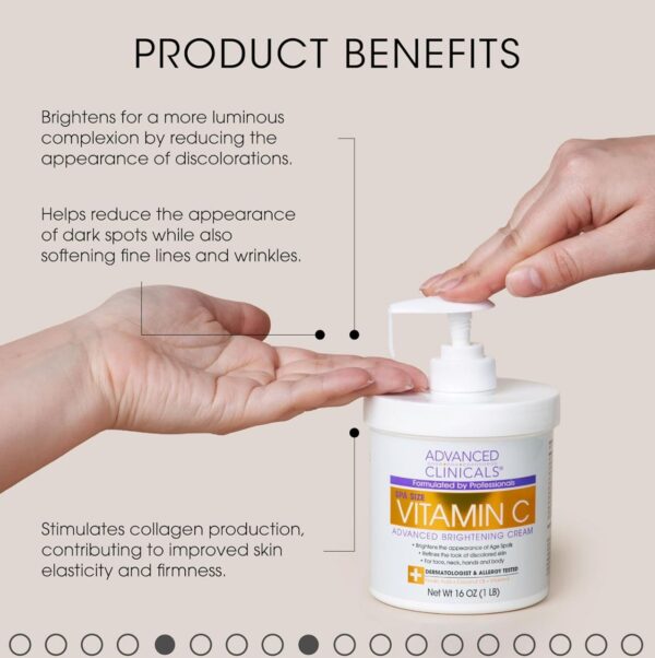 Advanced Clinicals Vitamin C Cream Face & Body Lotion - Image 2