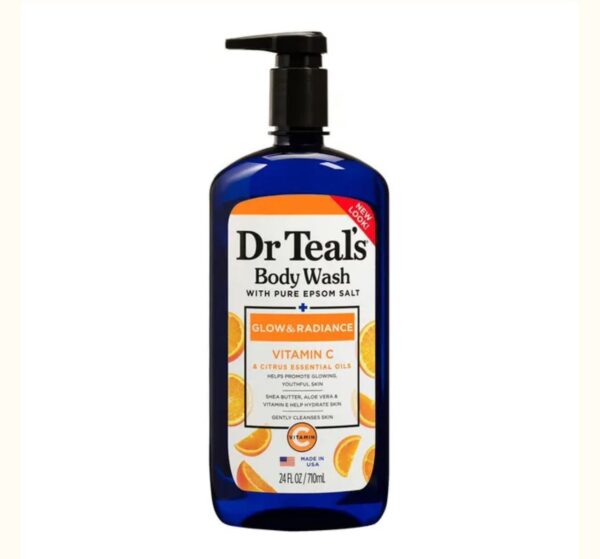 Dr Teal Glow and Radiance Body Wash with Vitamin C And Citrus Essential Oils 24fl oz.(710ml)